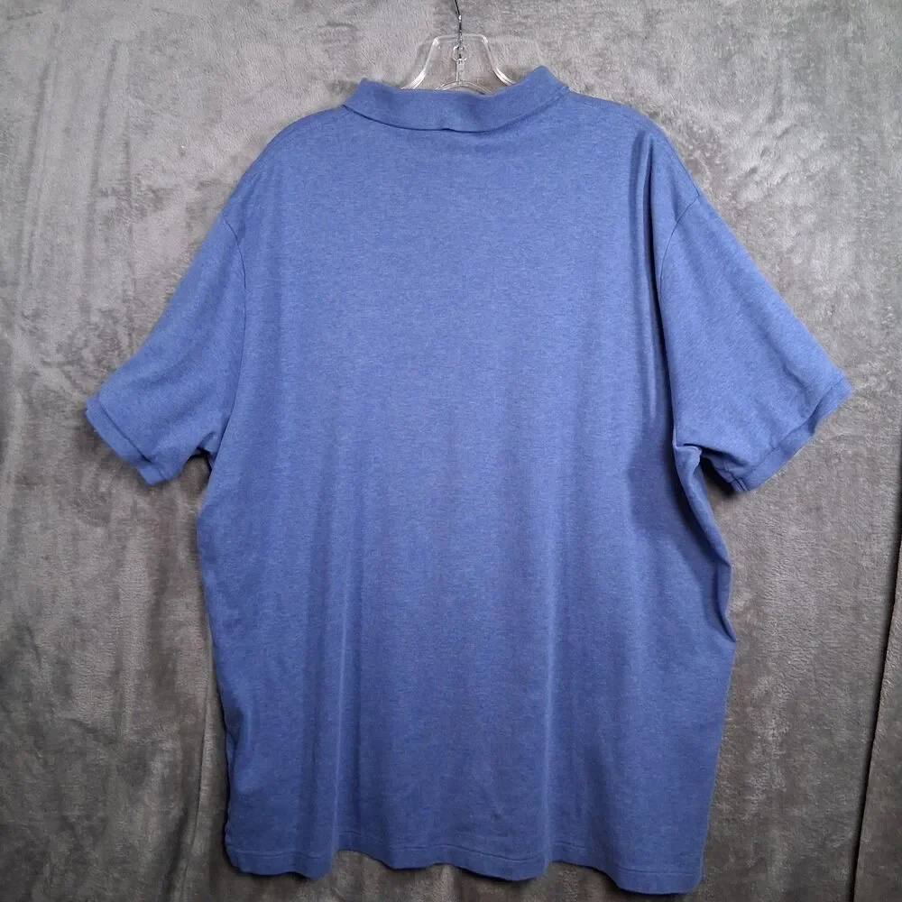 Polo Ralph Lauren Polo Shirt Mens XXL Blue‎ Stretch 100% Cotton Blue Pony
